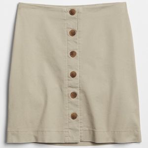 Button-Front Khaki Skirt NWT